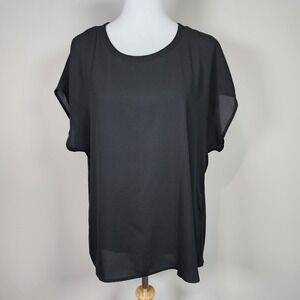 Icone Simons‎ Blouse Womens M Drape Flowy Career Office Professional Academia